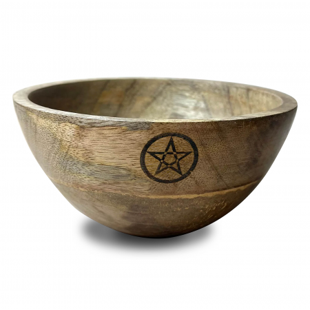 Medinis smilkalų ir ritualų dubenėlis - Pentagrama Ancient Wisdom (14x7)