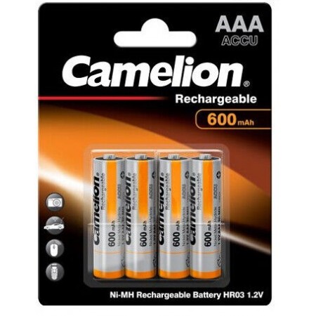 Camelion HR03 AAA 600mAh 4BL pakartotinai kraunama baterija, 4 vnt.