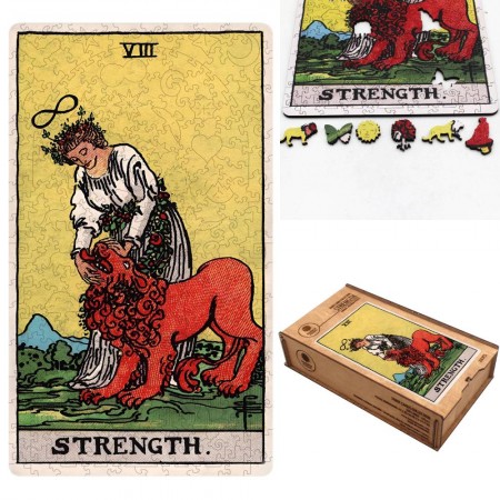 Tarot: The Strength (Rider-Waite) Dėlionė Iš Medžio (250 detalių) Fantasy Puzzles Tarot: The Strength (Rider-Waite) Dėlionė Iš Medžio (250 detalių) Fantasy Puzzles