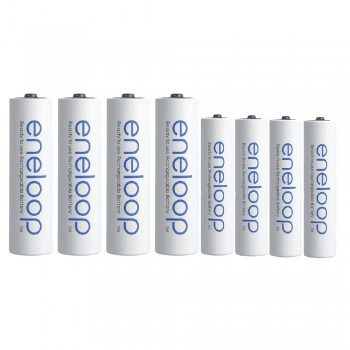 Panasonic Eneloop 4 AA 2000 mAh + 4 AAA 800 mAh įkraunamos baterijos 8 vnt. dėžutėje