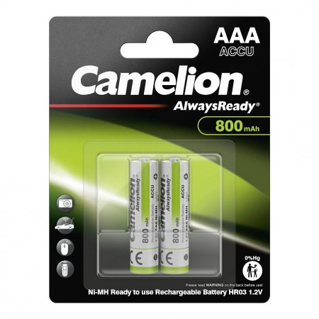 Camelion AlwaysReady AAA R03 800 mah pakraunamos baterijos 2 vnt.