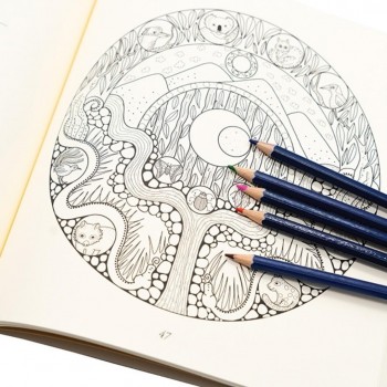 Magic Mandala a Book of Coloring in spalvinimo knyga Blue Angel