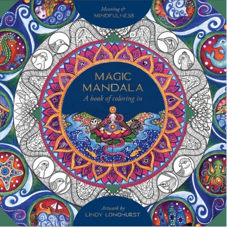 Magic Mandala a Book of Coloring in spalvinimo knyga Blue Angel