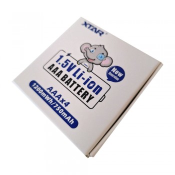 Xtar AAA įkraunamos Li-ion baterijos 1200mWh 680/750mAh  su dėžute 4 vnt. 