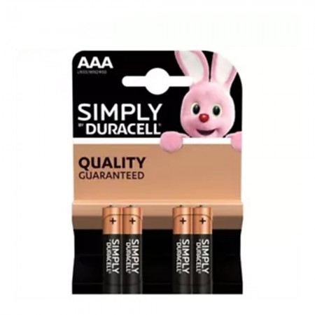 Duracell LR3 AAA SIMPLY MN2400 1.5V baterijos 4 vnt.