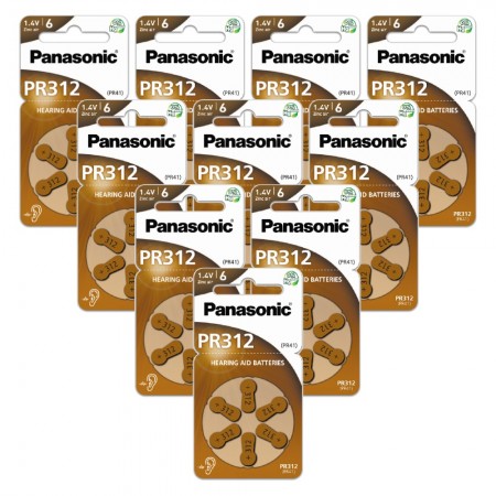 Panasonic 312 PR41 baterijos klausos aparatams 60 vnt.