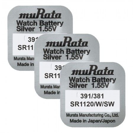 Murata 391 381 SR1120 baterijos 3 vnt.