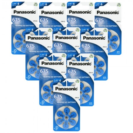 Panasonic 675 PR44 6BL baterijos klausos aparatams 60 vnt.
