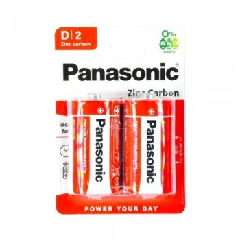 Panasonic D R20 2BL Zinc Carbon baterijos 2 vnt.