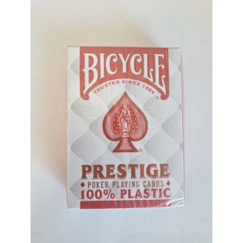 Kosmetinis defektas Bicycle Prestige Jumbo pokerio kortos (Raudonos)