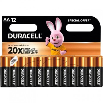 Duracell Basic MN1500 AA šarminės baterijos 12 vnt. Duracell Basic MN1500 AA šarminės baterijos 12 vnt.
