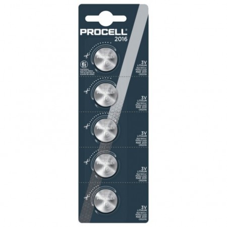 Duracell Procell CR2016 ličio baterijos 5 vnt.