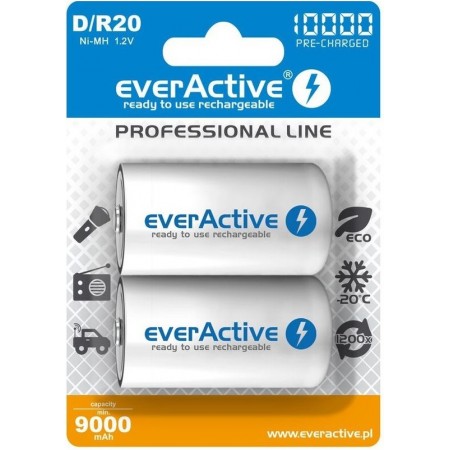 EverActive R20 D 10000 Pro Line baterijos, 2 vnt.