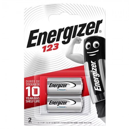 Energizer CR123 ličio baterijos, 2 vnt.