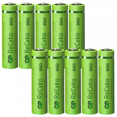 GP R03 AAA Recyko 950mAh bulk įkraunamos baterijos 10 vnt.