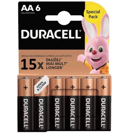 Duracell Basic MN1500 AA šarminės baterijos 6 vnt.
