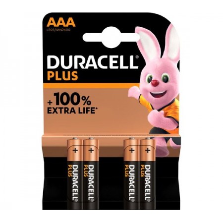 Duracell AAA Plus šarminės baterijos 4 vnt.