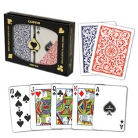 Copag Elite Poker dviguba žaidimo kortų kaladė Regular dydis (raudona/mėlyna)