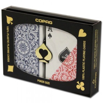 Copag Elite Poker dviguba žaidimo kortų kaladė Regular dydis (raudona/mėlyna)