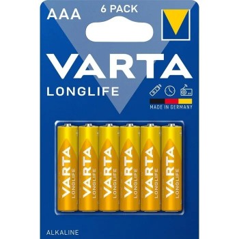 Varta AAA Longlife LR03 šarminės baterijos 6 vnt. Varta AAA Longlife LR03 šarminės baterijos 6 vnt.