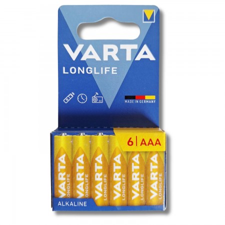 Varta AAA Longlife LR03 šarminės baterijos 6 vnt. Varta AAA Longlife LR03 šarminės baterijos 6 vnt.