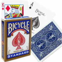 Kosmetinis defektas Bicycle Rider Standard pokerio kortos auksiniu apvadu (Mėlynos)