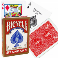 Kosmetinis defektas Bicycle Rider Standard pokerio kortos auksiniu apvadu (raudonos)
