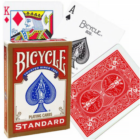 Kosmetinis defektas Bicycle Rider Standard pokerio kortos auksiniu apvadu (raudonos)