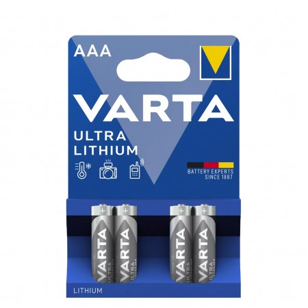  Varta AAA Ultra Lithium (6103) baterijos 4 vnt.