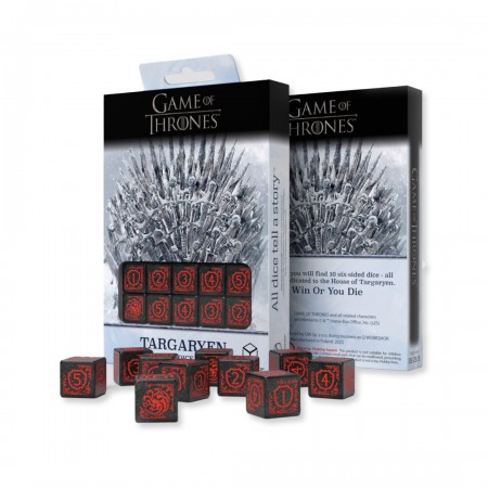 Game of Thrones. Targaryen kauliukų rinkinys 10xD6 Q-WORKSHOP