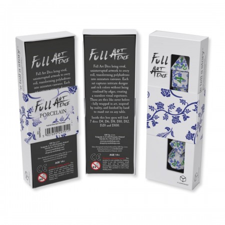 Full Art Dice™ Porcelain kauliukų rinkinys Q-WORKSHOP