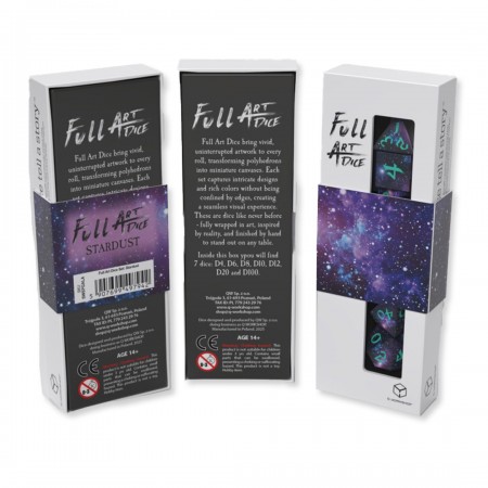 Full Art Dice™ Stardust kauliukų rinkinys Q-WORKSHOP