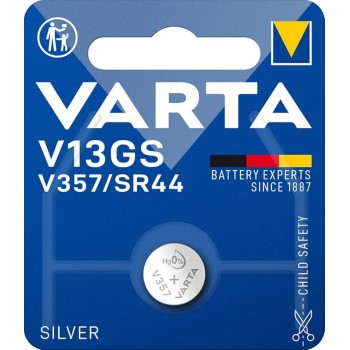 Varta V13GS / V357/ SR44 sidabro oksido baterija 1 vnt. Varta V13GS / V357/ SR44 sidabro oksido baterija 1 vnt.