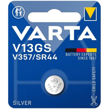 Varta V13GS / V357/ SR44 sidabro oksido baterija 1 vnt. Varta V13GS / V357/ SR44 sidabro oksido baterija 1 vnt.