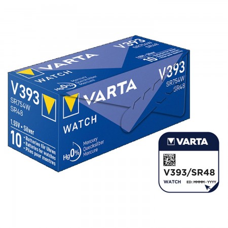 Varta 393 (SR754W) SR48 baterijos 10 vnt. Varta 393 (SR754W) SR48 baterijos 10 vnt.
