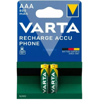 Varta Recharge Accu Phone AAA 800mAh (58398) baterijos 2 vnt. Varta Recharge Accu Phone AAA 800mAh (58398) baterijos 2 vnt.
