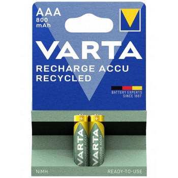 Varta Recharge Accu Recycled AAA 800 mAh (56813) baterijos 2 vnt. Varta Recharge Accu Recycled AAA 800 mAh (56813) baterijos 2 vnt.