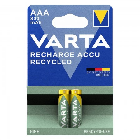 Varta Recharge Accu Recycled AAA 800 mAh (56813) baterijos 2 vnt. Varta Recharge Accu Recycled AAA 800 mAh (56813) baterijos 2 vnt.