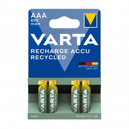 Varta Recycled AAA 800 mAh (56813) baterijos 4 vnt. Varta Recycled AAA 800 mAh (56813) baterijos 4 vnt.