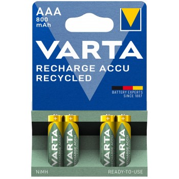 Varta Recycled AAA 800 mAh (56813) baterijos 4 vnt. Varta Recycled AAA 800 mAh (56813) baterijos 4 vnt.