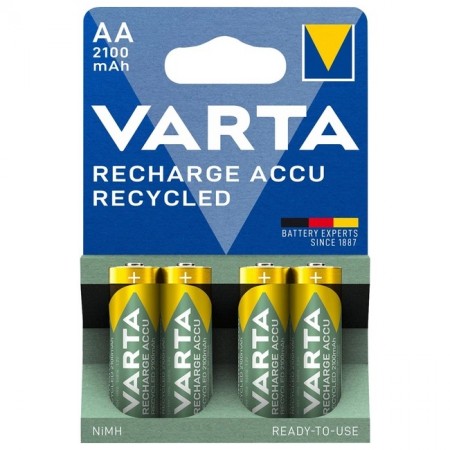 Varta Recharge Accu Recycled AA 2100 mAh (56816) baterijos 4 vnt. Varta Recharge Accu Recycled AA 2100 mAh (56816) baterijos 4 vnt.