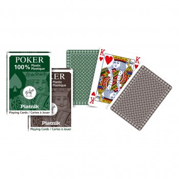 Piatnik 100% Plastikinės Pokerio kortos 1 vnt. (žalios arba rudos)