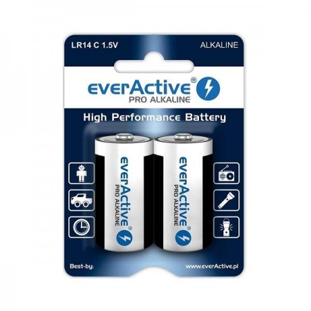 EverActive LR14 C Alkaline Pro šarminės baterijos 2 vnt.