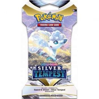 Pokemon Sword & Shield: Silver Tempest Sleeved Booster kortų papildymo pakuotė 1 vnt.