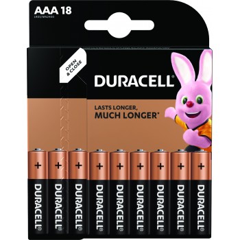 Duracell AAA Basic LR03 1.5V šarminės baterijos 18 vnt.