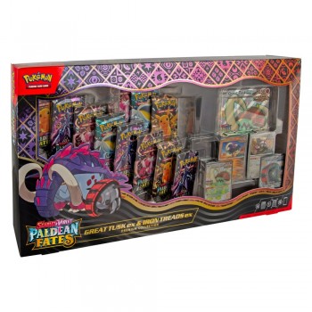 Pokemon Scarlet & Violet: Paldean Fates Great Tusk ex & Iron Threads ex Premium Collection rinkinys Pokemon Scarlet & Violet: Paldean Fates Great Tusk ex & Iron Threads ex Premium Collection rinkinys