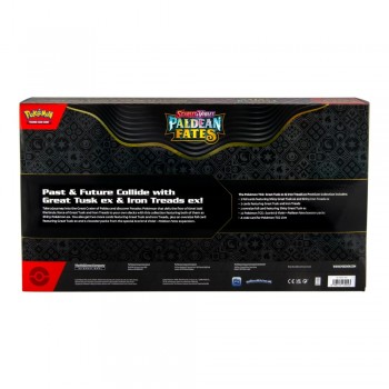 Pokemon Scarlet & Violet: Paldean Fates Great Tusk ex & Iron Threads ex Premium Collection rinkinys Pokemon Scarlet & Violet: Paldean Fates Great Tusk ex & Iron Threads ex Premium Collection rinkinys