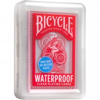 Bicycle skaidrios atsparios vandeniui plastikinės kortos Raudonos spalvos Bicycle skaidrios atsparios vandeniui plastikinės kortos Raudonos spalvos