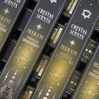 Vanilės aromato natūralūs smilkalai su Tigro Akies kristalais Crystal Scents Vanilės aromato natūralūs smilkalai su Tigro Akies kristalais Crystal Scents