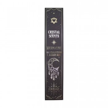 Sandalmedžio aromato natūralūs smilkalai su Turmalino kristalais Crystal Scents Sandalmedžio aromato natūralūs smilkalai su Turmalino kristalais Crystal Scents